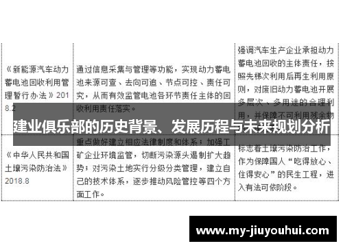 建业俱乐部的历史背景、发展历程与未来规划分析